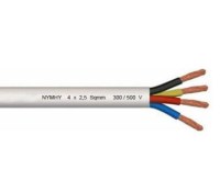 Dörtlü Kablo:Elektrik kablolarından olan bu 4x2,5 mm lik nymhy ttr dörtlü kablonun imalatı % 100 bakırdan 300/500 V olarak yapılmış olup sıkça tercih edilen dörtlü kablo çeşitlerindendir.4x2,5 mm lik dörtlü kablonun haricinde 0,50 0,75 2 4 ve 6 mm lik ka
